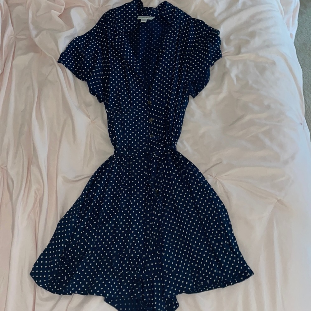 Polkadot navy America eagle tie dress!
